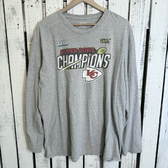 Kansas City KC Chiefs Super Bowl LIIV NFL Pro Line Long Sleeve T-Shirt Size 2XL - Picture 1 of 11